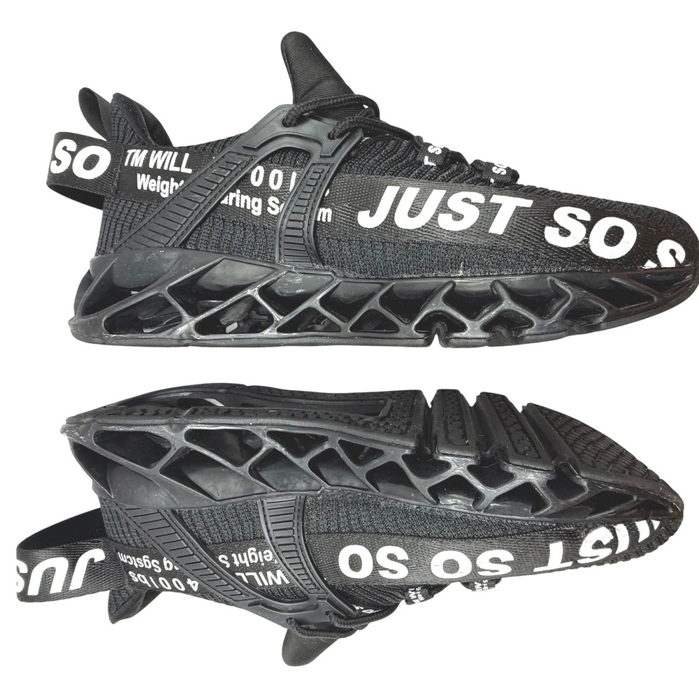 JUST SO SO Athletic Running Shoes Men 7 EU 40 Black Lightweight Walking Sneakers
